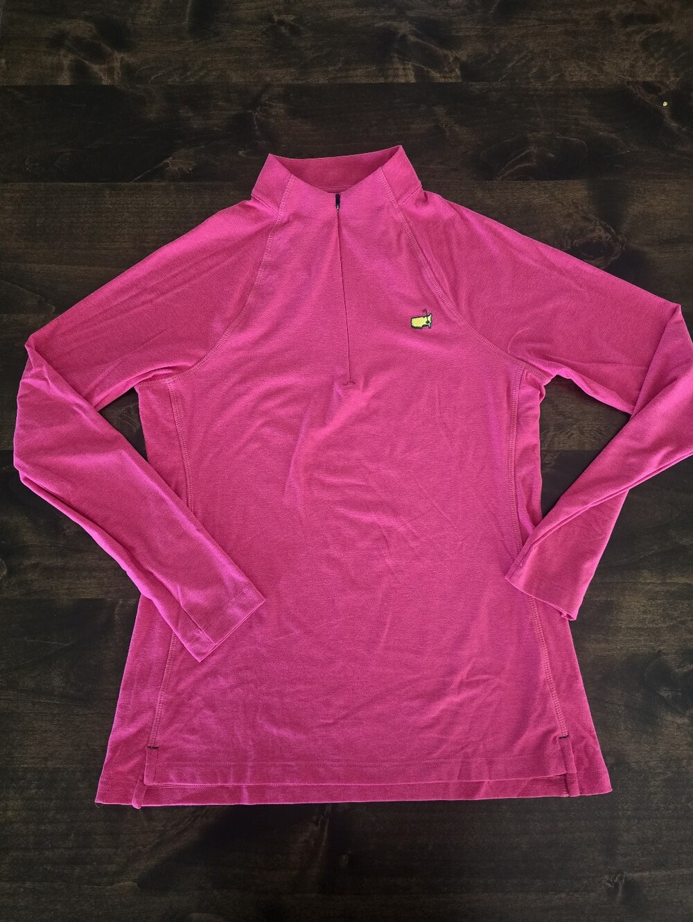 The Masters - Magnolia Lane Size Small - Bright Pink Long-Sleeve Quarter Zip Top